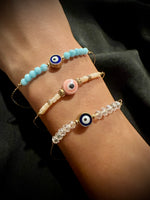 Beaded Bracelets with Evil Eye