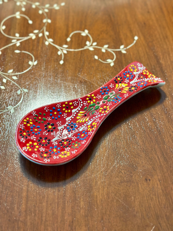 Hand-Painted Spoon Rests - Red