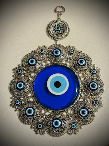 Silver Flower Evil Eye