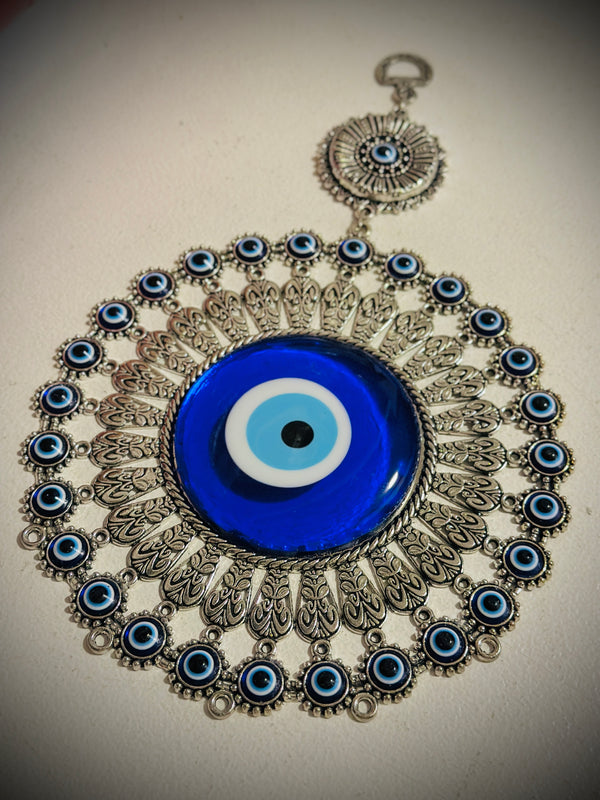 Silver Peacock Evil Eye