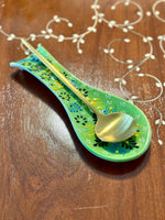 Hand-Painted Spoon Rests - Mint Green