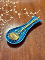 Hand-Painted Spoon Rests - Cerulean Blue