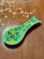 Hand-Painted Spoon Rests - Mint Green