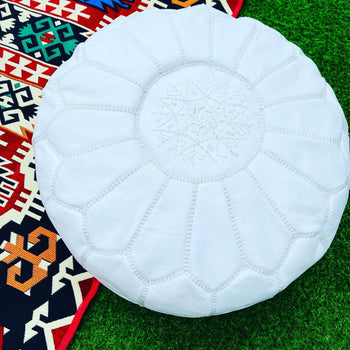Moroccan Leather Pouf - available for preorder