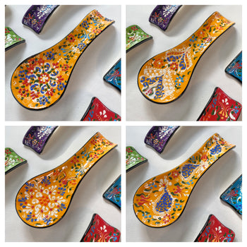 Hand-Painted Spoon Rests - Yellows