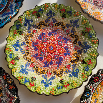 Large Kutahya Ceramic Plate - 12 inches